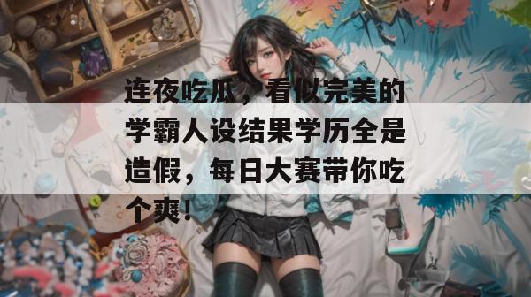 连夜吃瓜,看似完美的学霸人设结果学历全是造假,每日大赛带你吃个爽!